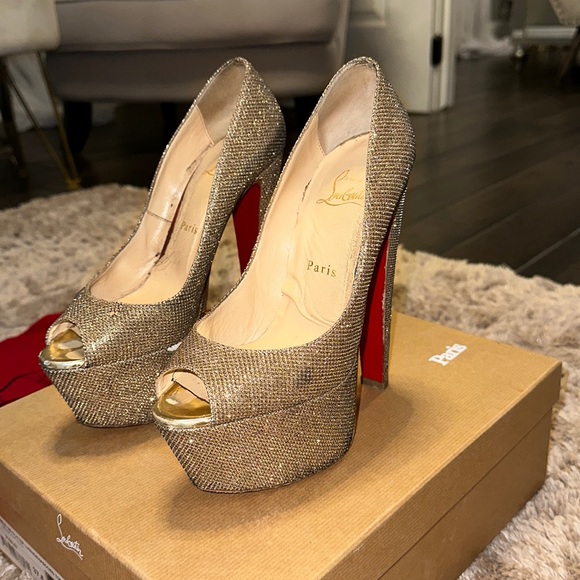 Christian Louboutin Glitter/Sparkly Platform Heels - Picture 3 of 10